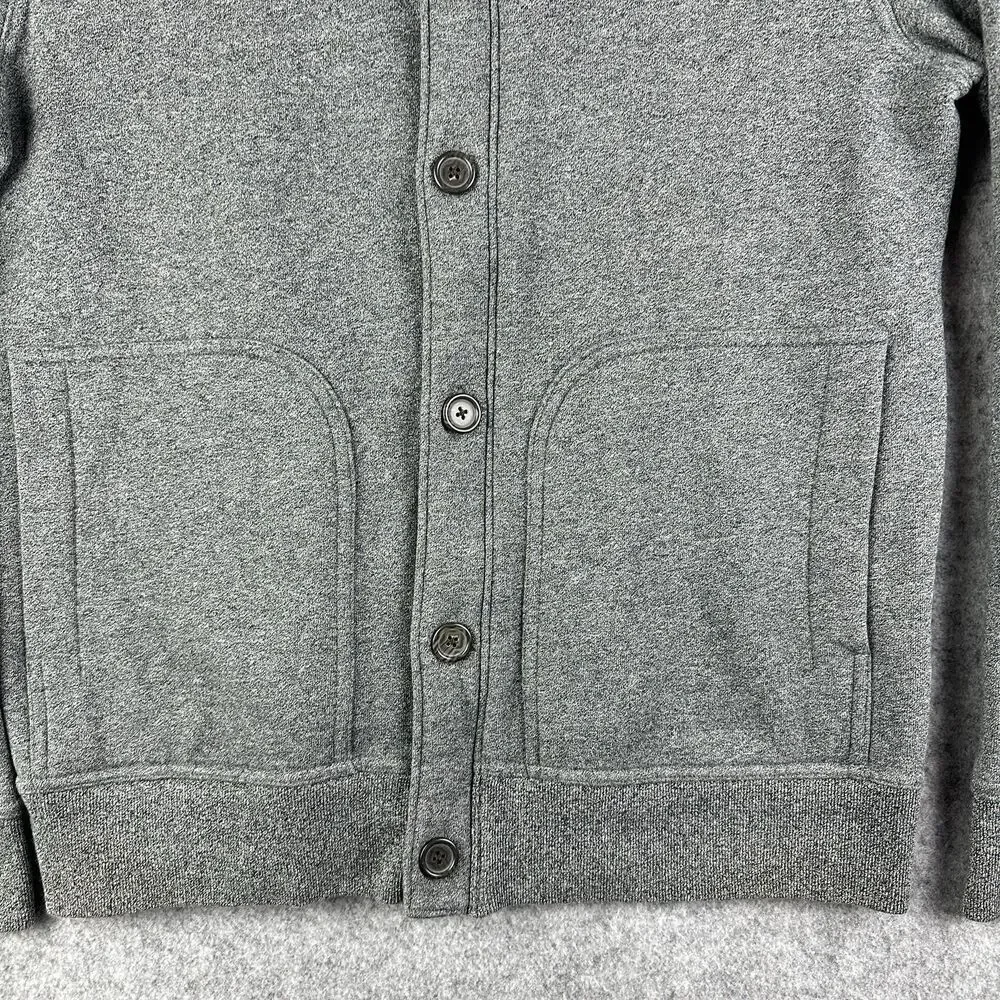 Banana Republic Jacket Men M Gray Fleece St Jaspe Full Zip Casual Modern Button*
